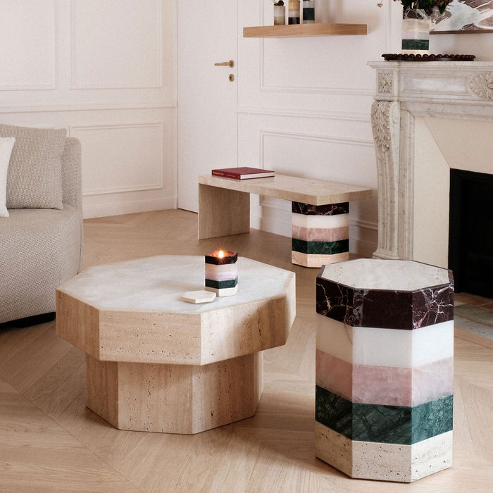 Side Table  Striped Marbles