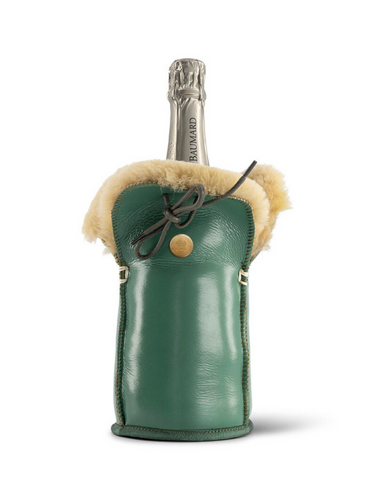 Champagne Bottle Holder Green Lacque