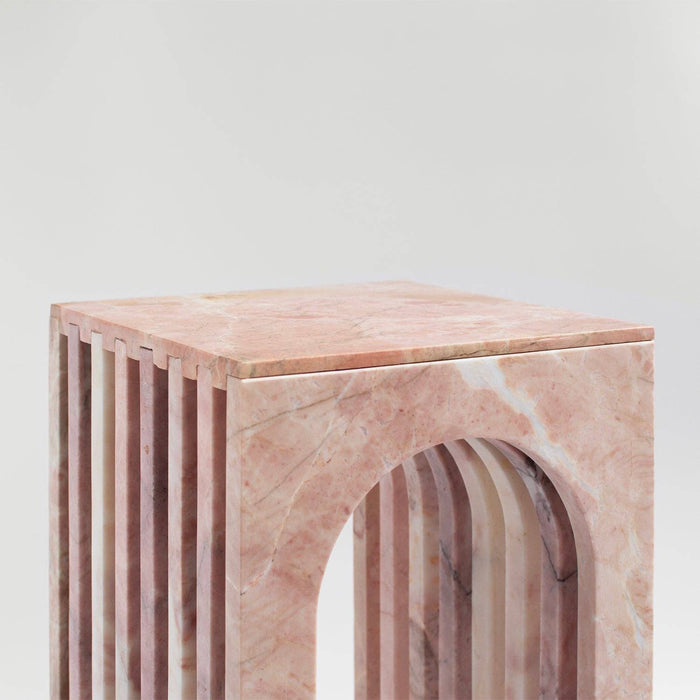 Pink marble side table BALANCE