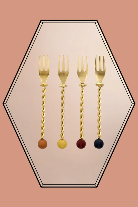 Set of 4 Torchon Dessert Forks