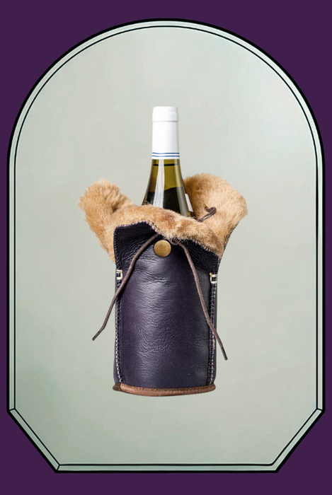 Champagne Bottle Holder Aubergine Silk