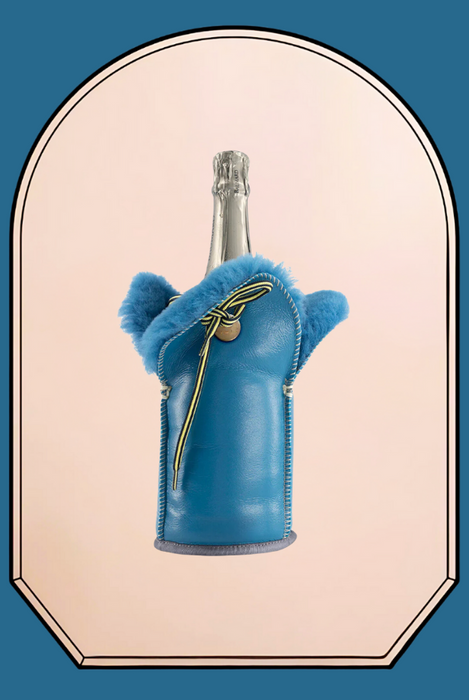 Champagne Bottle Holder Turqoise Laque