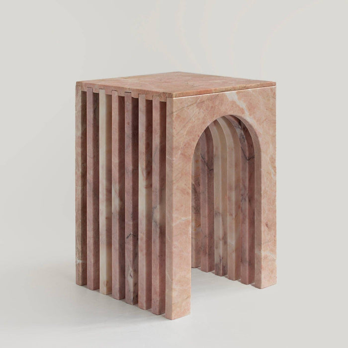 Pink marble side table BALANCE