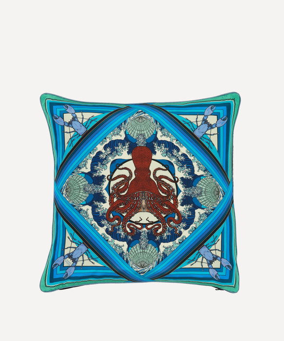 Silk Cushion Octoscopic Blue