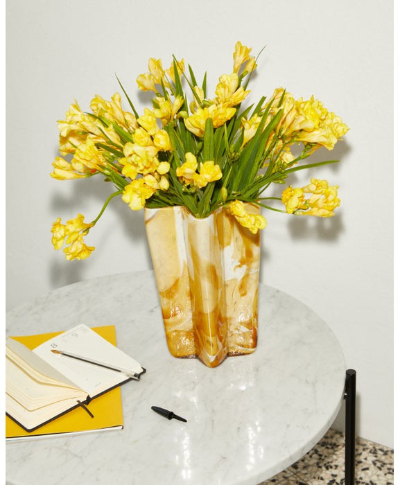 Murano Karkadé Bucket Vase Yellow