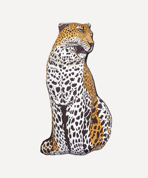 Silk Leopard Cushion - Right Facing