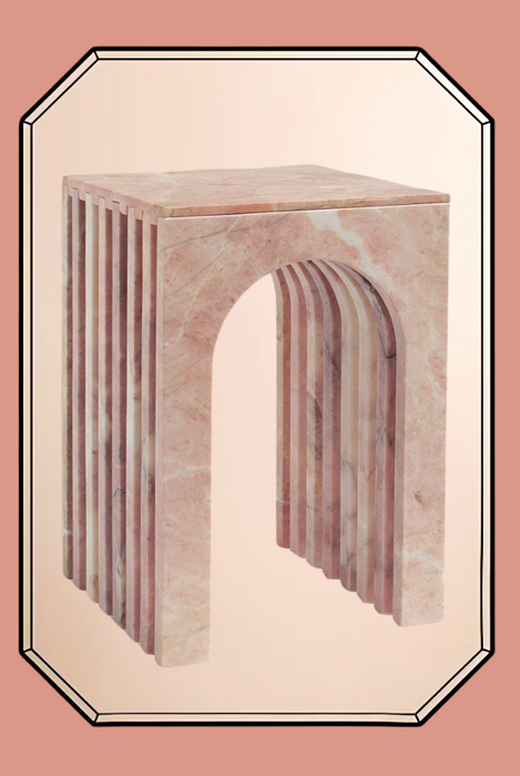 Pink marble side table BALANCE